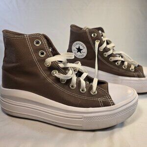 Converse Chuck Taylor All Star Move Platform Women's High Top Sneakers Brown 8.5